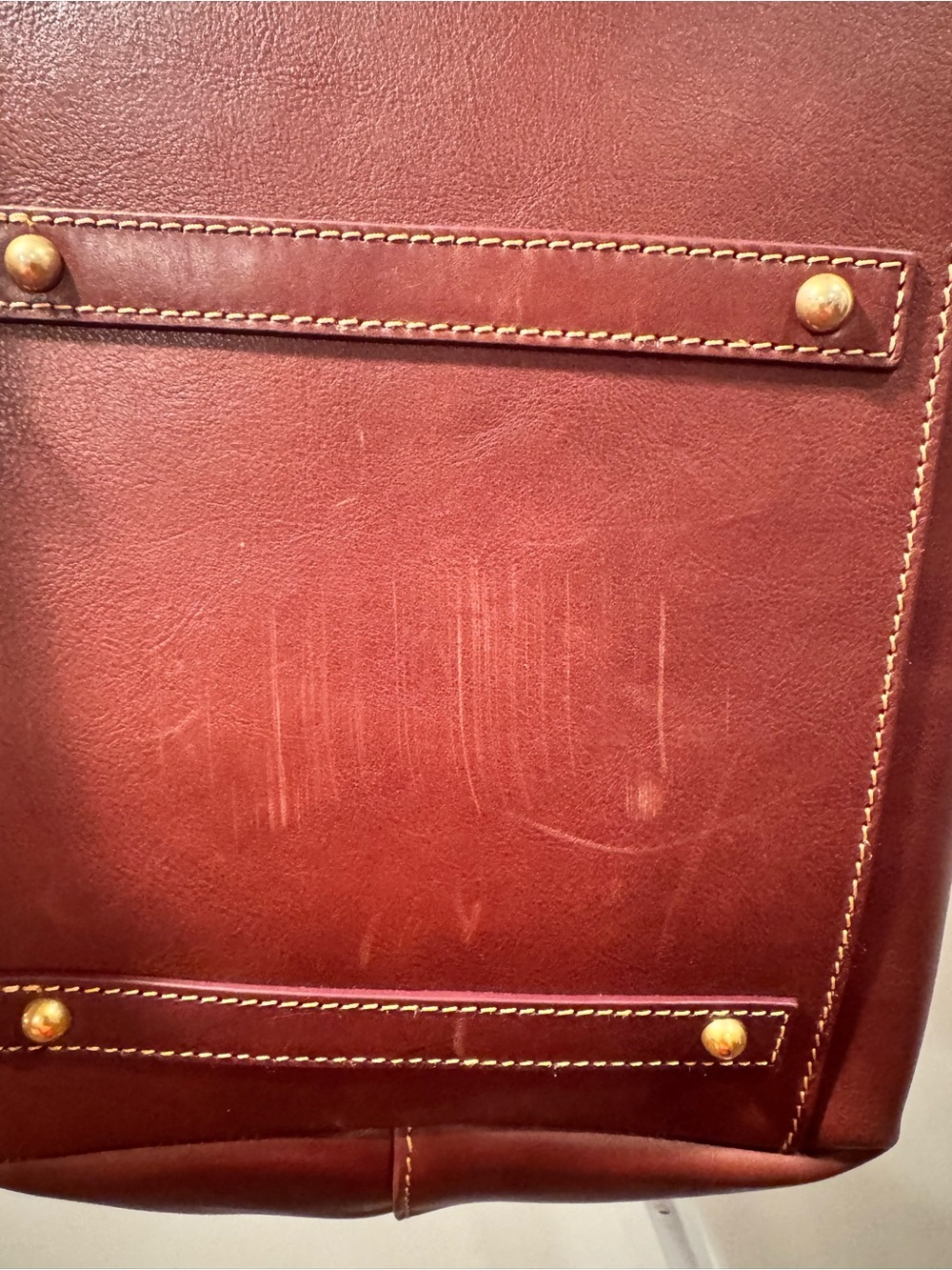 Dooney & Bourke Extra Large Florentine Leather Suzette Tote in Chestnut - Picture 13 of 14